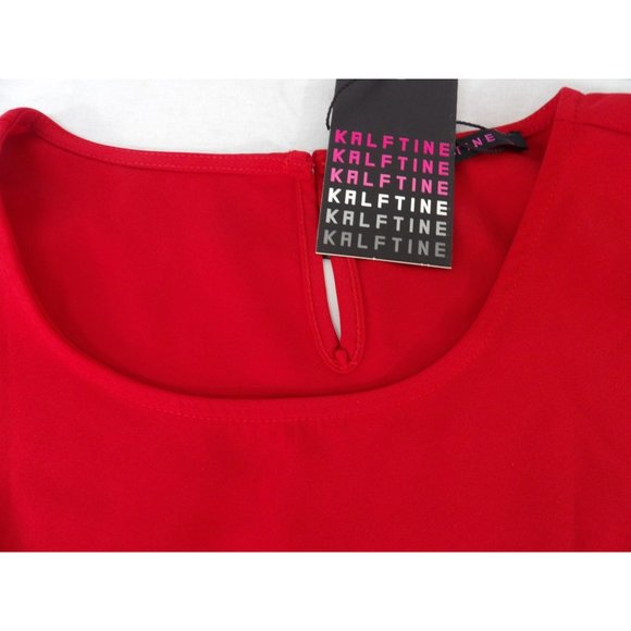 Women's Red Pull Over Blouse with Butterfly Sleeves Large NWT - Picture 2 of 4
